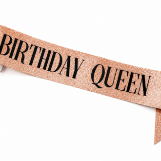 Rose BIRTHDAY QUEEN Kuşak Doğum Günü Kuşağı BIRTHDAY QUEEN Yazılı Parti Kuşağı