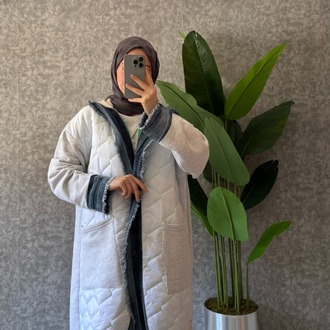KAPİTONE KOT DETAYLI MONT BEYAZ