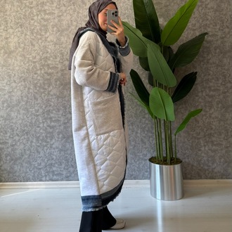 KAPİTONE KOT DETAYLI MONT BEYAZ