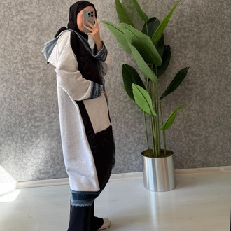 KAPİTONE KOT DETAYLI MONT SİYAH