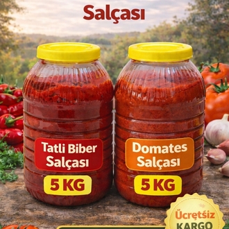5 KG DOMATES SALÇASI + 5 KG TATLI BİBER SALÇASI