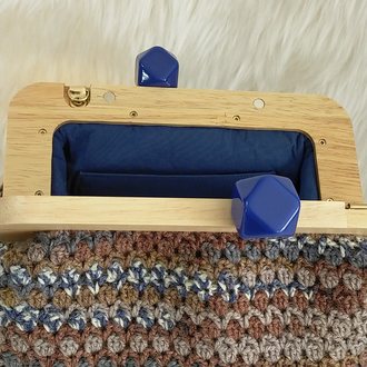 Mavi Burs Detaylı Clutch 
