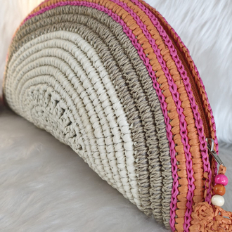 Krem Fuşya Clutch