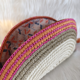 Krem Fuşya Clutch