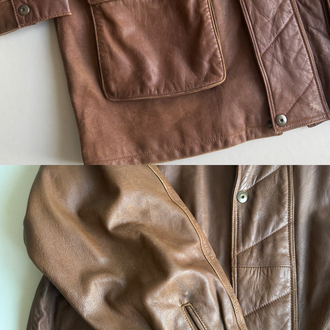 (XL/XXL) 90’s Vintage Hakiki Oversize Deri Ceket