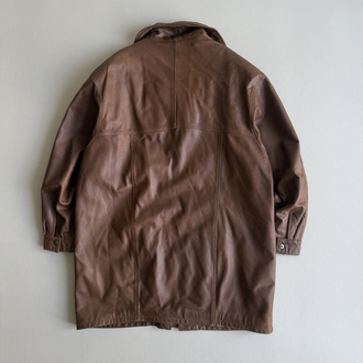 (XL/XXL) 90’s Vintage Hakiki Oversize Deri Ceket