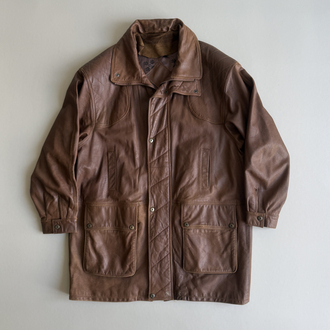 (XL/XXL) 90’s Vintage Hakiki Oversize Deri Ceket