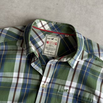 (XL) Orijinal Mustang Vintage Ekoseli Gömlek