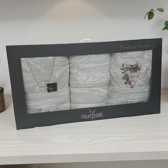 Nurpak Gelin Bambu Bornoz Takımı