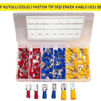 Faston Tip Dişi ve Erkek Kablo Terminali 200 Parça