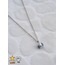 316 L Zincirli Minik Nazar Boncuklu Gümüş Rengi Çelik Kolye - HMÇK-0023 || HM-03-00064-02