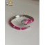 316 L Pembe Zirkon Taşlı Bulgari Model Sarmal Yılan Kelepçe - HMÇB-0009 || HM-03-00098-01