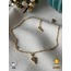 316 L Gold Renk Kalp Figür Minimal Zirkon Taşlı Çelik Bileklik - HMÇB-0038 || HM-03-00116-01