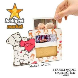Ahşap Pola Fotoğraf Çerçevesi - Ayıcık || HM-04-00051-05