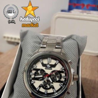 G Sport Çelik Gümüş Renk Kasa ve Kırmızı Renk Detaylı Yuvarlak Erkek Kol Saati - HMES-0040