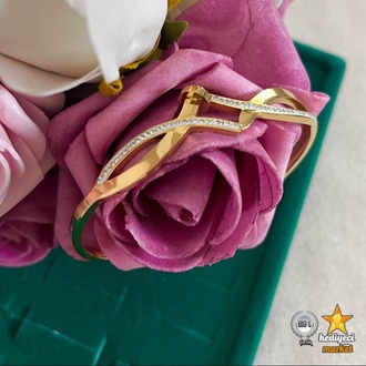 316 L  Zirkon  Kıvrımlı Çivi Tasarım Çelik Kelpçe Bileklik - HMÇB-0074 || HM-03-00136-04