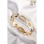 316 L Zirkon Taşlı Gold Zincir Model Çelik Kelepçe Bileklik - HMÇB-0026 || HM-03-00105-02