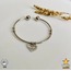 316 L Çelik Silver Kalpli ve Kelebekli Ayarlanabilir Bileklik - HMÇB-0014 || HM-03-00101-01