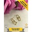 316 L Zirkon Taşlı Tiffany Gold Çelik Küpe - HMKÜ-0018 || HM-03-00115-05