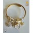 316 L Gold Beyaz Midye Kabuğu Çelik Pandora Model Bileklik - HMÇB-0031 || HM-03-00106-04