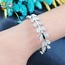 316 L Silver Zirkon Taşlı Yaprak Helen Model Çelik Bileklik - HMÇB-0013 || HM-03-00100-03