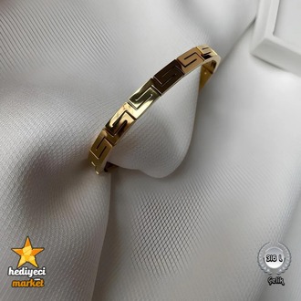 316 L Paslanmaz Greek Model Çelik Bileklik - HMÇB-0070 || HM-03-00135-09