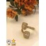 316 L 2MM Gold Zirkon Taşlı Çift Baget Çelik Yüzük - HMÇY-0007 || HM-03-00094-07