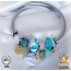 316 L Silver Mavi Ay Figürlü Sallantılı Pandora Model Bileklik - HMÇB-0037 || HM-03-00106-10
