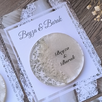 Altın ve gümüş varaklı epoksi magnet