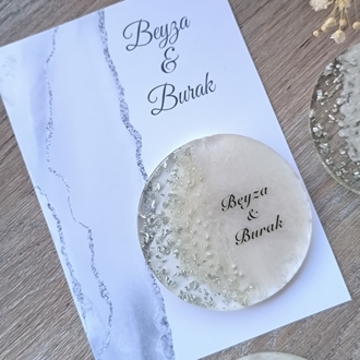 Altın ve gümüş varaklı epoksi magnet