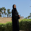 Gold biye detaylı abaya ve şalı