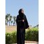 Gold biye detaylı abaya ve şalı