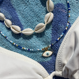 • Summer Collection | Deniz kabuğu ve Nazar Boncuklu Kolye