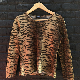 Vintage Animal Print Bluz