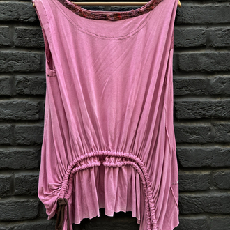 Vintage İşlemeli Pembe Bluz