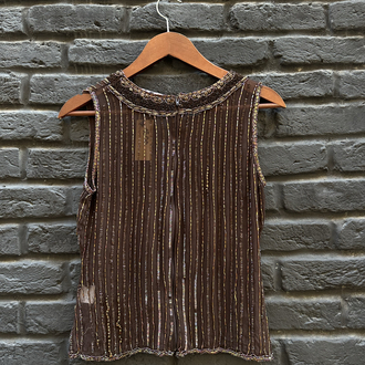 Vintage Transparan Taşlı Bluz