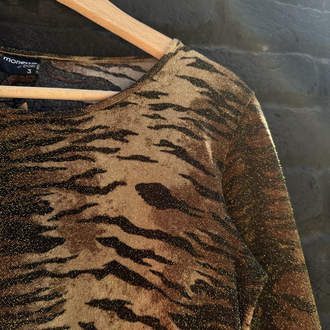 Vintage Animal Print Bluz