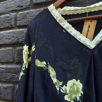 Vintage Transparan Dantelli Bluz