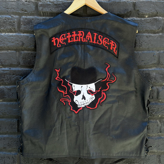 L Vintage Biker Deri Yelek