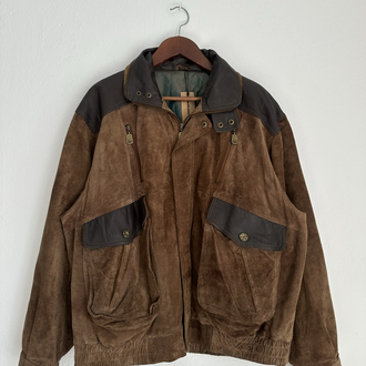 Vintage Bomber Süet Deri Ceket