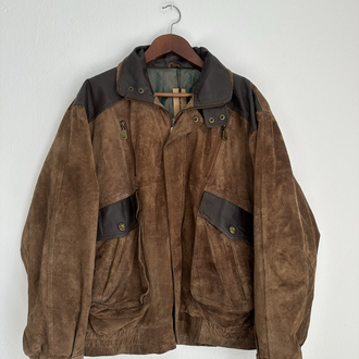 Vintage Bomber Süet Deri Ceket