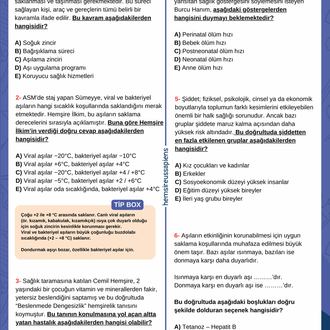 Halk Sağlığı Hemşireliği Çalışma Soruları