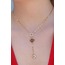  316L Çelik Gold Sallantı Model Yonca Figür Good Luck İşleme Kadın Kolye