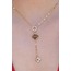  316L Çelik Gold Sallantı Model Yonca Figür Good Luck İşleme Kadın Kolye
