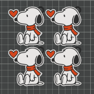 4 Adet Snoopy Kalpli Anahtarlık