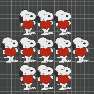 10+1 Adet Snoopy Kalpli Anahtarlık