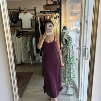 Bordo Oysh Modal Kumaş Askılı Elbise