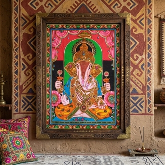 Ganesh pullu Pano örtüsü 135 e 85 cm 