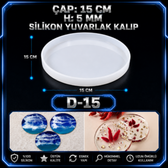 YUVARLAK BARDAK ALTLIĞI SİLİKON KALIBI D-15