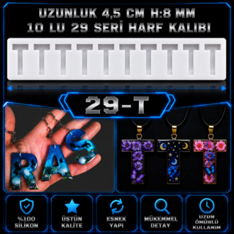 T HARF 10 LU SERİ SİLİKON KALIBI